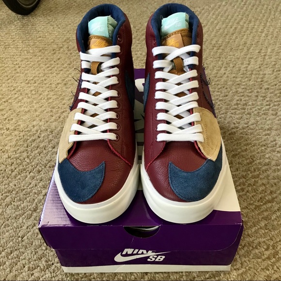 Nike SB Zoom Blazer Mid Edge Team Red Skate Shoes - Picture 4 of 12